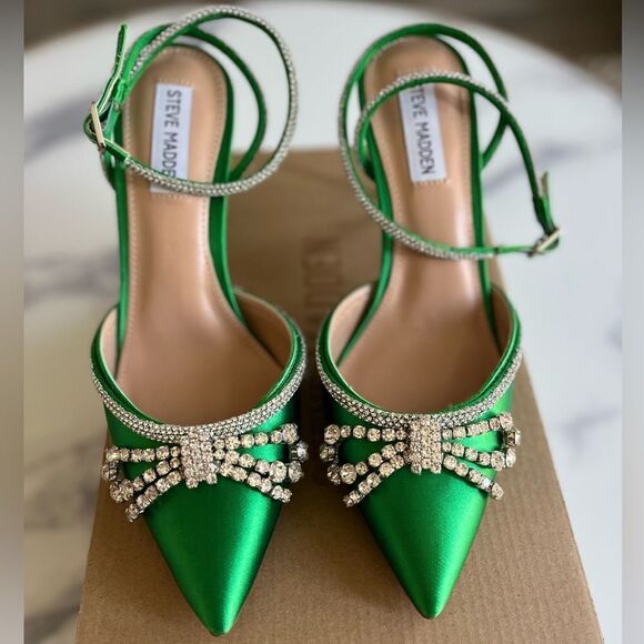 Steve Madden Shoes - Steve Madden Lakelyn Ankle Strap Sandal, Green, Size‎ 8.5